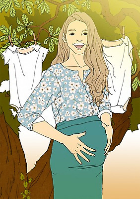 주간 PSD 나무 여자 일러스트 한명 성인 야외 임산부 빨래 빨랫줄 설레임 아트툰 국내일러스트 자연요소 식물 1 감정 줄 가사 사람 임신 그림 파일형식