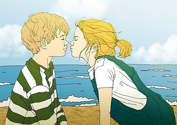 주간 PSD 여자 남자 어린이 바다 일러스트 키스 해변 야외 두명 설레임 아트툰 국내일러스트 자연요소 감정 사람 애정표현 그림 파일형식