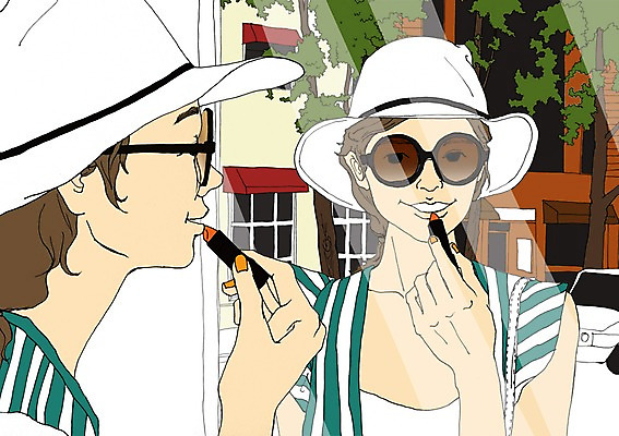 주간 PSD 모자 여자 일러스트 한명 성인 야외 선글라스 화장 반사 립스틱 쇼윈도 설레임 아트툰 국내일러스트 자연요소 1 잡화 감정 안경 사람 뷰티 화장품 전시 그림 파일형식