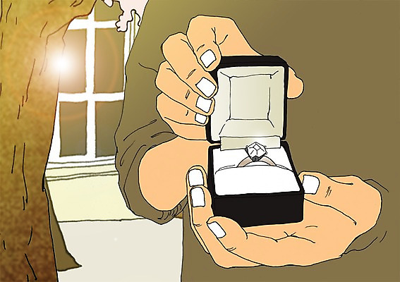 주간 PSD 손 남자 프로포즈 일러스트 한명 성인 야외 신체부위 반지 설레임 다이아몬드반지 아트툰 국내일러스트 자연요소 1 감정 장신구 사람 그림 파일형식