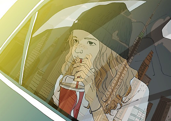 주간 PSD 여자 일러스트 빨대 한명 성인 야외 고층빌딩 종이컵 구경 비니 차안 설레임 아트툰 국내일러스트 자연요소 모자_잡화 1 감정 사람 빌딩 컵 일회용 그림 파일형식