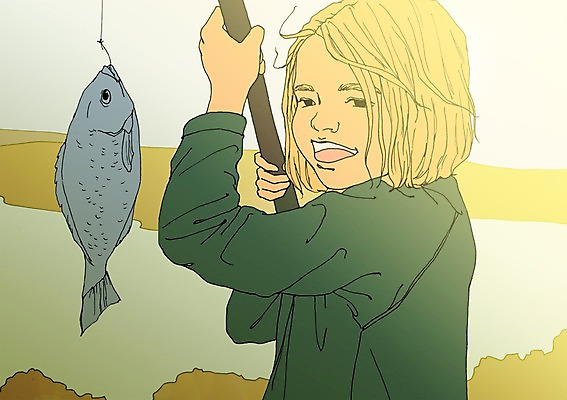 주간 PSD 여자 어린이 일러스트 낚시 어류 한명 야외 설레임 아트툰 국내일러스트 자연요소 1 감정 레저 사람 수중동물 그림 파일형식