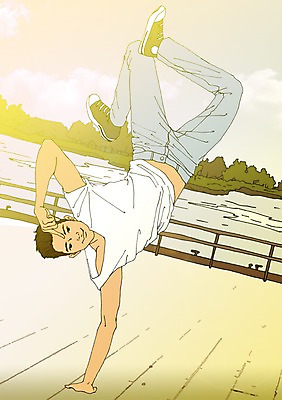 주간 PSD 공원 남자 호수 일러스트 한명 사람 성인 야외 청춘 춤 자신감 물구나무 비보이 열정 설레임 자부심 국내일러스트 자연요소 1 공공시설 감정 컨셉 모션 문화예술 파일형식