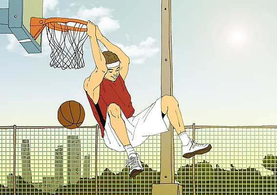 주간 전신 PSD 남자 일러스트 농구 농구공 한명 사람 성인 야외 청춘 자신감 열정 농구대 설레임 덩크슛 자부심 국내일러스트 자연요소 1 감정 컨셉 공 구기 골대 파일형식