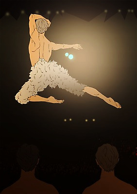 전신 PSD 남자 일러스트 조명 사람 성인 세명 청춘 자신감 발레 열정 설레임 발레리노 자부심 국내일러스트 감정 컨셉 춤 파일형식