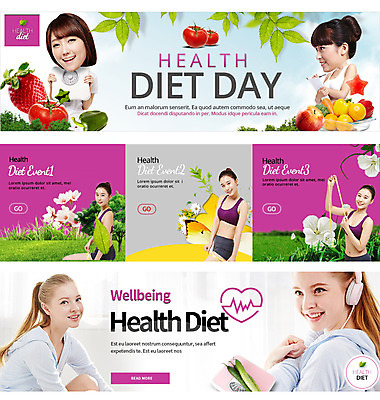 PSD 서양인 템플릿 배너 여자 웹템플릿 다이어트 과일 줄자 건강 이벤트 여러명 20대 성인 한국인 체중계 이벤트배너 웹배너 이미지템플릿 외국인 다수 자 사람 동양인 청년 파일형식