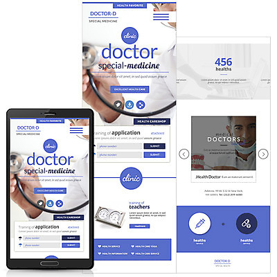 PSD 서양인 템플릿 남자 40대 웹템플릿 청진기 모바일 건강 성인 세명 진료 의사 의사가운 모바일템플릿 모바일웹 이미지템플릿 외국인 중년 의학 의료기기 사람 의료진 가운 파일형식