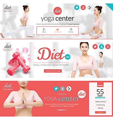 PSD 템플릿 배너 여자 웹템플릿 다이어트 요가 건강 이벤트 여러명 20대 성인 운동 아령 한국인 요가자세 이벤트배너 웹배너 이미지템플릿 웰빙 포즈 다수 사람 동양인 청년 파일형식