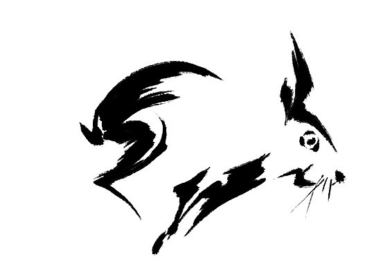 PSD 한마리 일러스트 캘리그라피 사람없음 십이지신 토끼띠 토끼 국내일러스트 1 포유류 반려동물 파일형식