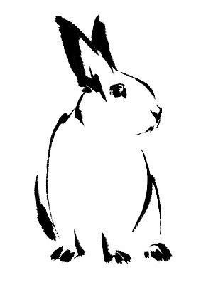 PSD 한마리 일러스트 캘리그라피 사람없음 십이지신 토끼띠 토끼 국내일러스트 1 포유류 반려동물 파일형식