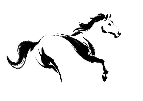 PSD 한마리 일러스트 캘리그라피 사람없음 십이지신 말_동물 말띠 국내일러스트 1 포유류 파일형식