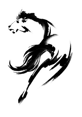 PSD 한마리 일러스트 캘리그라피 사람없음 십이지신 말_동물 말띠 국내일러스트 1 포유류 파일형식