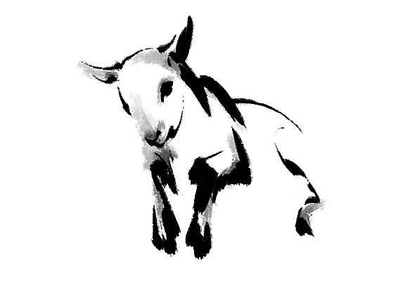 PSD 한마리 일러스트 캘리그라피 사람없음 십이지신 양띠 양 국내일러스트 1 포유류 파일형식