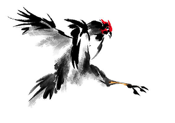 PSD 한마리 일러스트 캘리그라피 사람없음 십이지신 닭띠 닭 국내일러스트 1 조류 파일형식