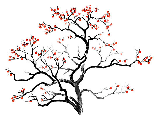 PSD 나무 식물 일러스트 캘리그라피 한그루 감 사람없음 감나무 앙상함 국내일러스트 1 과일 파일형식