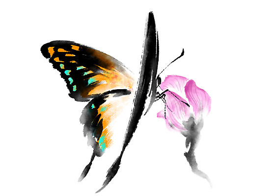 PSD 동물 한마리 꽃 나비 곤충 일러스트 캘리그라피 사람없음 국내일러스트 식물 1 파일형식