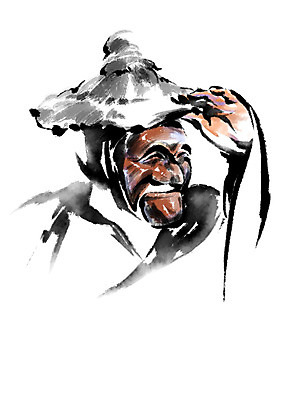 PSD 한국전통 전통 일러스트 캘리그라피 한명 사람 상반신 탈춤 탈 국내일러스트 갓모자 모자_잡화 1 전통소품 한국 가면 전통공연 전통무용 파일형식