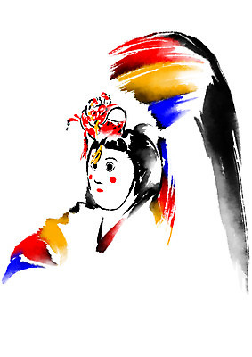 PSD 한국전통 전통 여자 신부 일러스트 캘리그라피 한명 한복 탈춤 저고리 탈 족두리 각시탈 국내일러스트 1 결혼 전통소품 한국 가면 사람 전통의상 전통공연 전통무용 파일형식