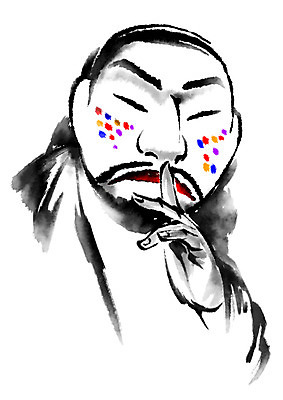 PSD 한국전통 전통 일러스트 캘리그라피 한명 사람 손짓 탈춤 탈 쉿 국내일러스트 1 모션 한국 가면 전통공연 전통무용 조용 파일형식