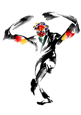 전신 PSD 한국전통 전통 일러스트 캘리그라피 한명 사람 탈춤 도깨비 탈 도깨비탈 국내일러스트 1 한국 가면 전통공연 전통무용 파일형식