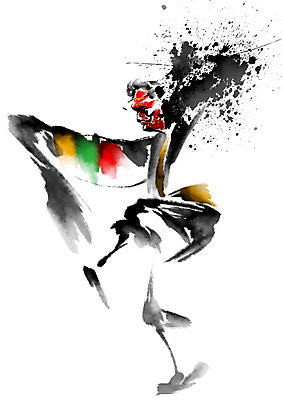 전신 PSD 한국전통 전통 일러스트 캘리그라피 한명 사람 얼룩 탈춤 탈 국내일러스트 1 한국 가면 전통공연 전통무용 파일형식