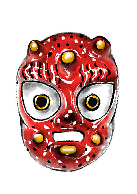 PSD 한국전통 전통 일러스트 캘리그라피 전통소품 사람없음 한개 도깨비 탈 도깨비탈 국내일러스트 1 한국 가면 오브젝트 파일형식