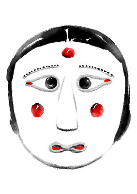 PSD 한국전통 전통 일러스트 캘리그라피 전통소품 사람없음 한개 탈 각시탈 국내일러스트 1 한국 가면 오브젝트 파일형식