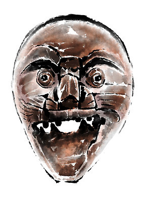 PSD 한국전통 전통 일러스트 캘리그라피 전통소품 사람없음 한개 탈 국내일러스트 1 한국 가면 오브젝트 파일형식