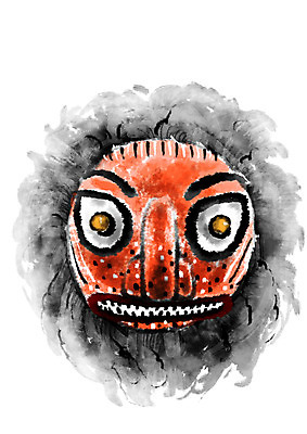 PSD 한국전통 전통 일러스트 캘리그라피 전통소품 사람없음 한개 사자 탈 사자탈 국내일러스트 1 포유류 한국 가면 오브젝트 파일형식