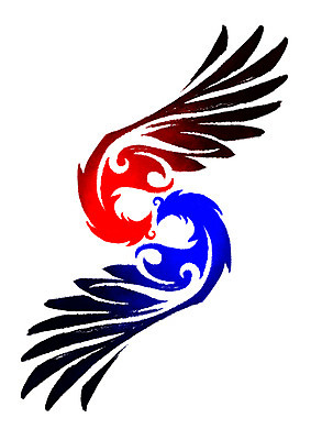 PSD 한국전통 전통 날개 일러스트 캘리그라피 사람없음 빨간색 파란색 전통무늬 태극 국내일러스트 문양 컬러 무늬 한국 파일형식