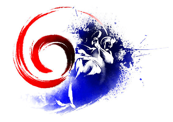 PSD 한국전통 전통 일러스트 캘리그라피 한명 사람 빨간색 파란색 전통무늬 얼룩 사물놀이 태극 국내일러스트 1 문양 컬러 무늬 한국 전통놀이 전통공연 파일형식