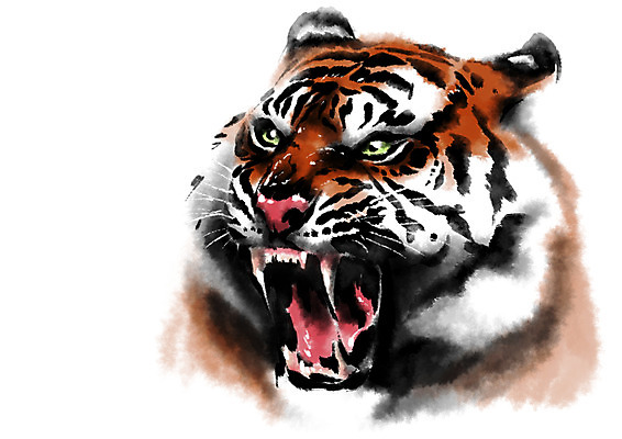 PSD 한마리 한국전통 전통 일러스트 캘리그라피 사람없음 호랑이 국내일러스트 1 포유류 한국 파일형식