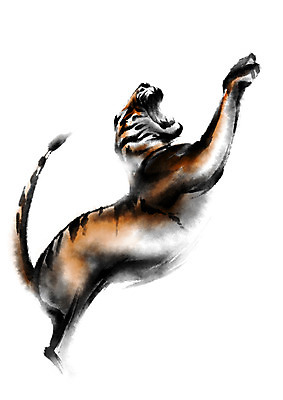 PSD 한마리 한국전통 전통 일러스트 캘리그라피 사람없음 호랑이 국내일러스트 1 포유류 한국 파일형식