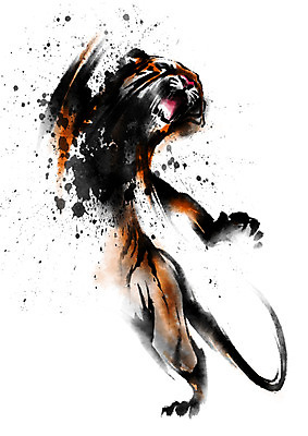 PSD 한마리 한국전통 전통 일러스트 캘리그라피 사람없음 호랑이 국내일러스트 1 포유류 한국 파일형식