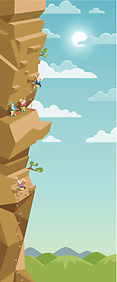 주간 나무 구름 여자 남자 밧줄 일러스트 하늘 산 여러명 성인 야외 태양 절벽 안전장비 암벽등반 원페이지 국내일러스트 AI파일 자연요소 식물 줄 다수 안전 사람 등산 장비 파일형식 벡터