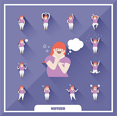 여자 말풍선 스티커 일러스트 엄마 여러명 성인 세트 놀람 분노 물음표 하트 전화기 땀 꽃가루 국내일러스트 AI파일 모양 기호 감정 다수 가족 표정 사람 가루 파일형식 벡터