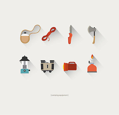 밧줄 스티커 일러스트 불 전등 캠핑도구 사람없음 세트 망원경 손전등 플랫 칼 버너 물통 도끼 국내일러스트 AI파일 자연요소 줄 조명 캠핑 도구 파일형식 벡터