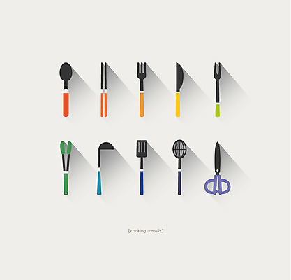 포크 스티커 일러스트 젓가락 주방용품 집게 사람없음 세트 숟가락 플랫 나이프 국자 거품기 뒤집개 국내일러스트 AI파일 식기 생활용품 수저 칼 파일형식 벡터