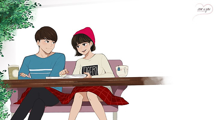 PSD 커플 여자 남자 의자 데이트 일러스트 함께함 실내 사랑 앉기 성인 두명 책 독서 다정 카페 커피잔 만화 비니 설레임 국내일러스트 모자_잡화 감정 커피 가구 컨셉 관계 모션 잔 사람 내부 상점 파일형식