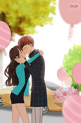 주간 PSD 커플 여자 남자 데이트 일러스트 안기 자동차 키스 함께함 사랑 이벤트 성인 야외 두명 다정 만화 풍선 설레임 국내일러스트 자연요소 감정 육상교통 컨셉 관계 모션 사람 애정표현 파일형식