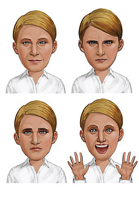 PSD 외국인 여자 감정 셔츠 일러스트 짧은머리 표정 사람 여러명 성인 세트 금발 슬픔 분노 즐거움 국내일러스트 헤어스타일 다수 상의 인종 파일형식