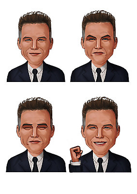 PSD 남자 감정 일러스트 무표정 표정 사람 정장 여러명 성인 세트 눈감음 파이팅 국내일러스트 옷 다수 모션 파일형식