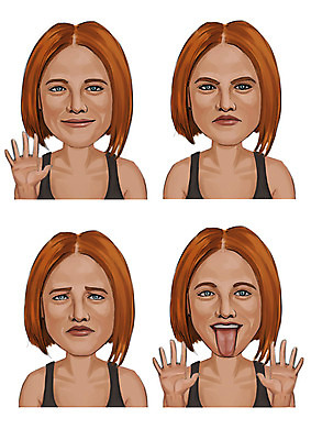 PSD 외국인 여자 감정 일러스트 표정 사람 여러명 성인 세트 슬픔 분노 단발머리 메롱 안녕 국내일러스트 헤어스타일 다수 모션 인종 인사 파일형식