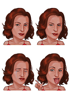 PSD 여자 감정 일러스트 표정 사람 여러명 성인 세트 눈감음 슬픔 분노 눈물 메롱 국내일러스트 다수 모션 파일형식