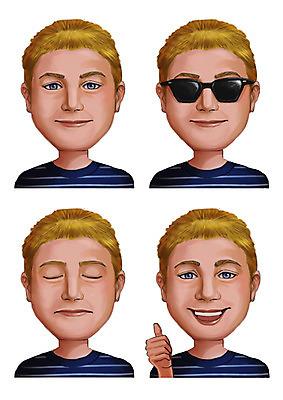PSD 외국인 남자 감정 어린이 일러스트 표정 사람 여러명 세트 금발 선글라스 눈감음 엄지손가락 최고 국내일러스트 헤어스타일 안경 다수 손가락 모션 인종 파일형식