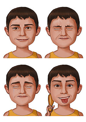 PSD 남자 감정 어린이 일러스트 표정 사람 여러명 세트 슬픔 야구방망이 분노 눈물 메롱 국내일러스트 다수 모션 야구용품 파일형식