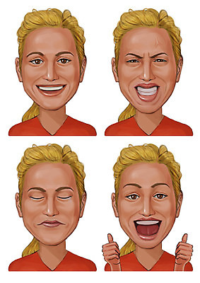 PSD 외국인 여자 감정 일러스트 표정 사람 여러명 성인 세트 금발 눈감음 엄지손가락 슬픔 분노 최고 눈물 국내일러스트 헤어스타일 다수 손가락 모션 인종 파일형식