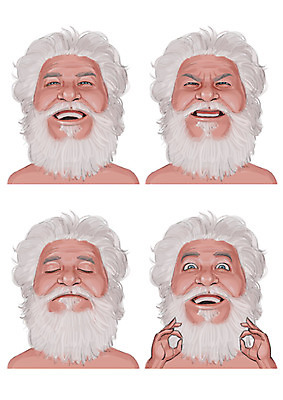 PSD 노년 남자 감정 일러스트 수염 표정 사람 여러명 성인 세트 눈감음 백발 찡그림 OK 국내일러스트 헤어스타일 다수 모션 손짓 파일형식