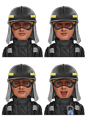 PSD 남자 감정 일러스트 고글 표정 입벌림 사람 여러명 성인 세트 찡그림 소방관 소화기 소방관모자 소방호스 방호복 국내일러스트 모자_잡화 옷 다수 안전장비 구조원 소방 호스 파일형식