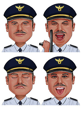 PSD 남자 감정 중년 일러스트 표정 입벌림 사람 여러명 성인 세트 경찰 눈물 경광봉 국내일러스트 직업 다수 파일형식